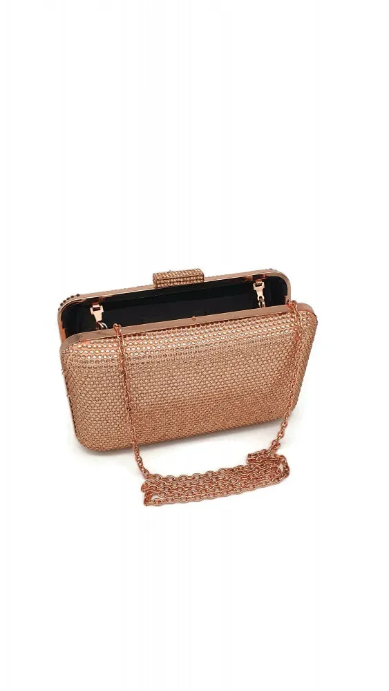 Princesa EVB20102-rosegold clutch roséguld med kæde