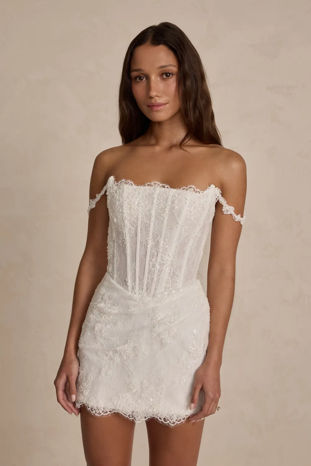 Made With Love Blair Mini brudekjole perle chantilly