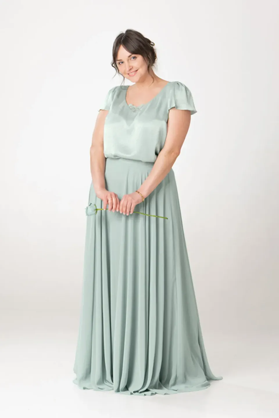 Sanna Lindström Tulpa lang chiffonnederdel mint