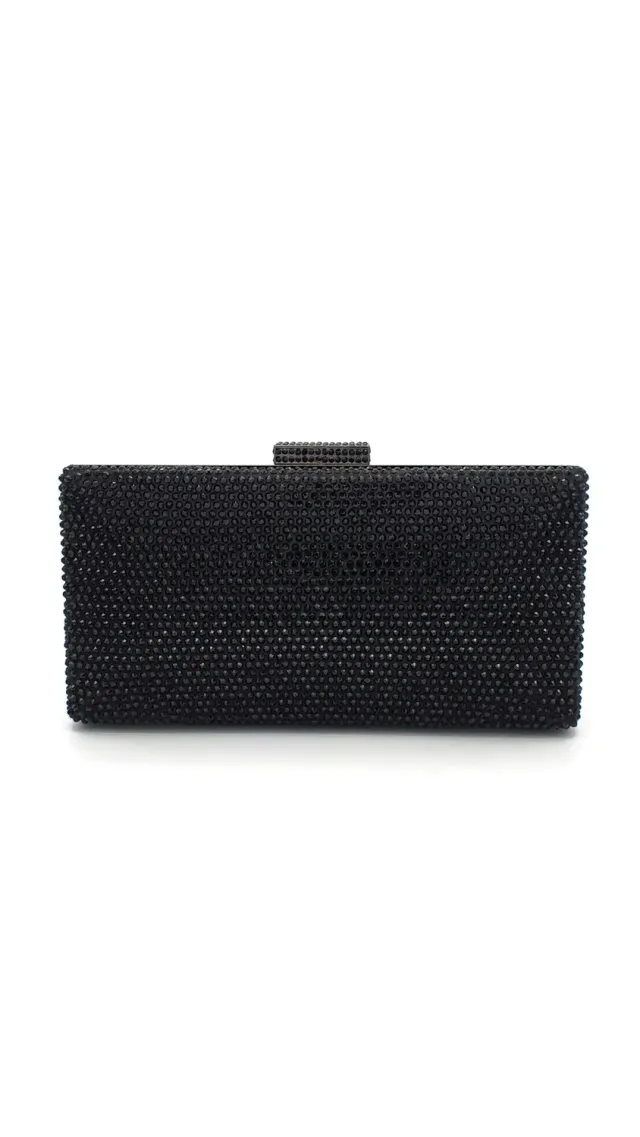 Princesa EVB20104-black clutch sort med kæde