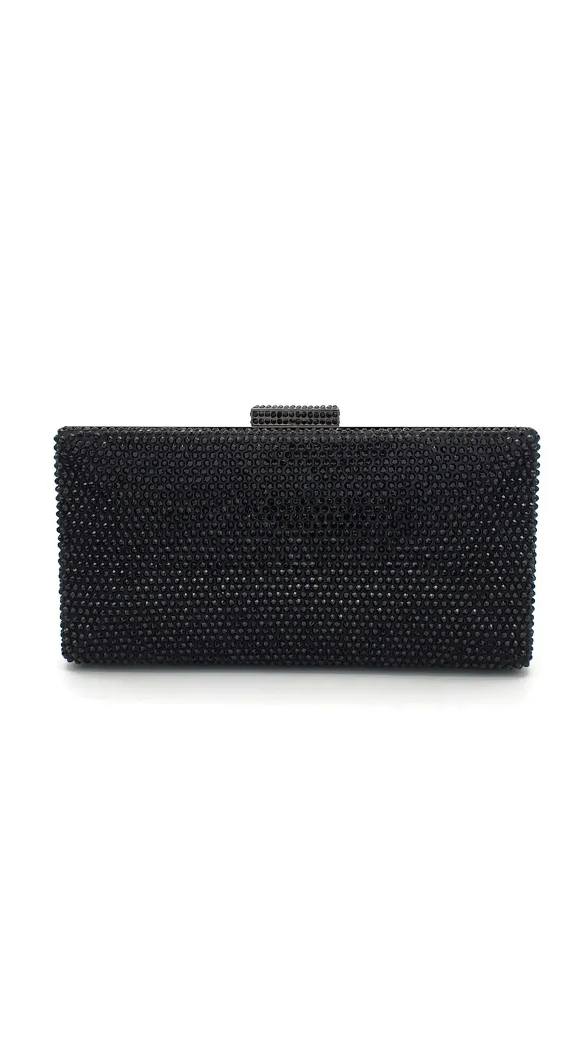 Princesa EVB20104-black clutch sort med kæde