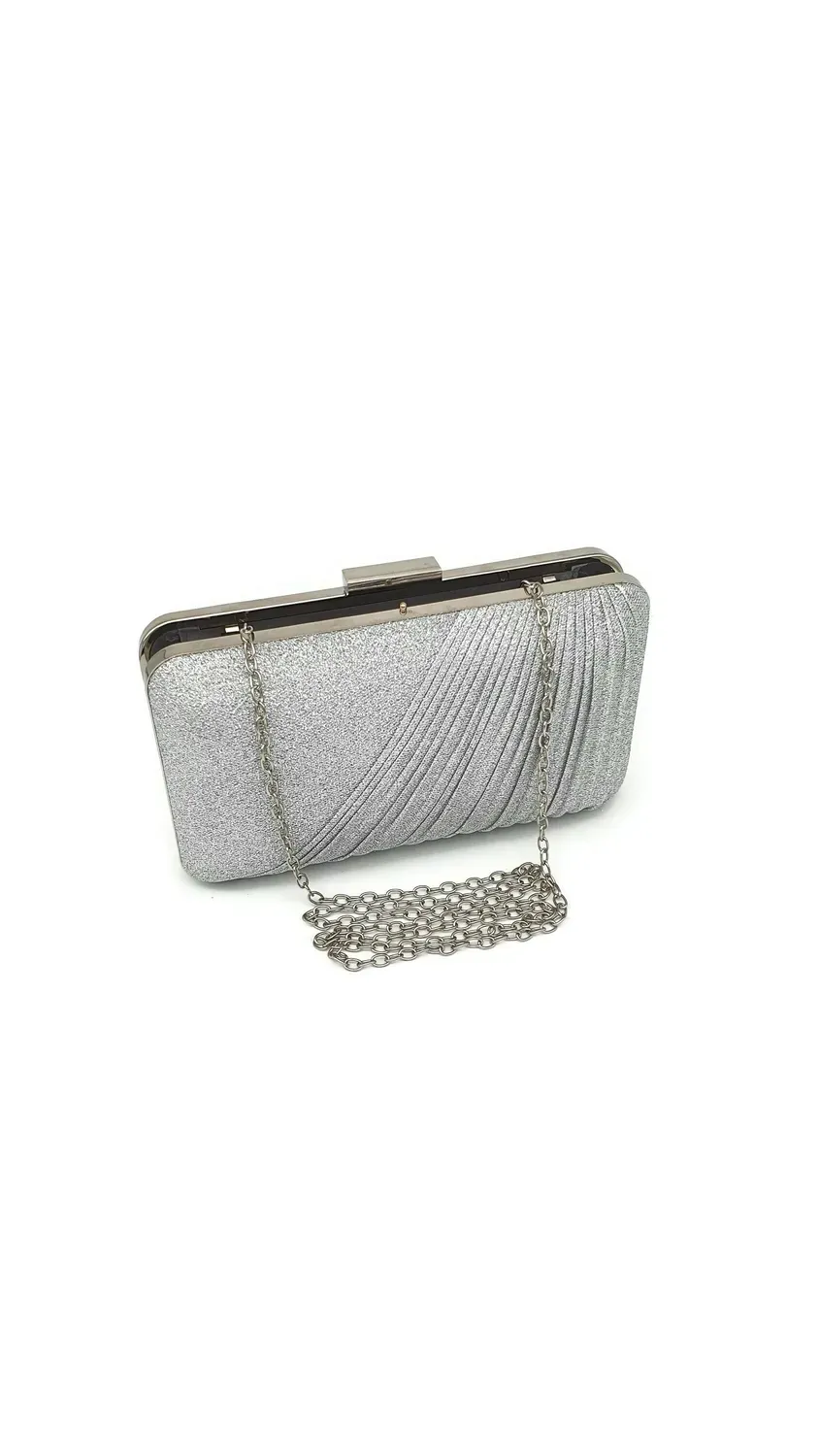 Princesa La Princessa EVB20106-silver clutch sølv med kæde