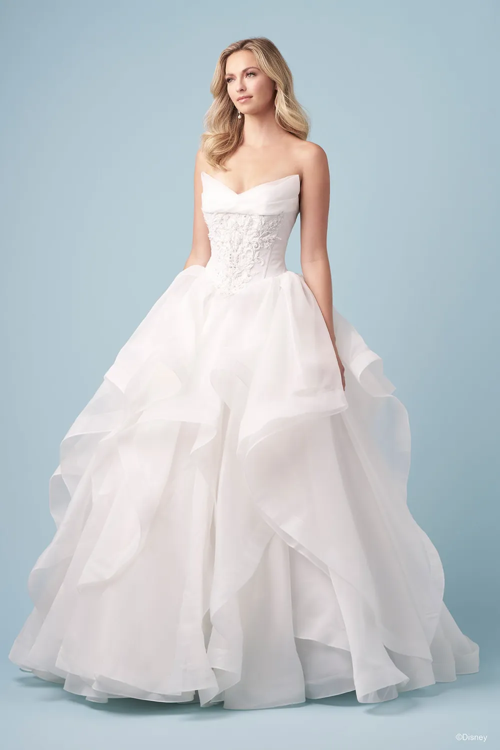 Allure Bridal D463 Cinderella brudekjole organza platinum