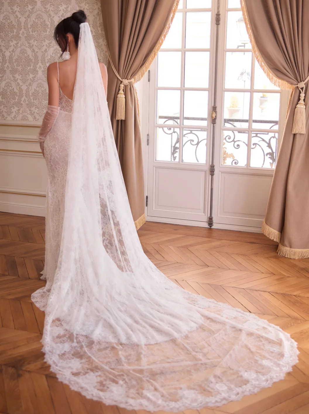 Panayotis Jasmin brudeslør 300 cm chantilly-blonde