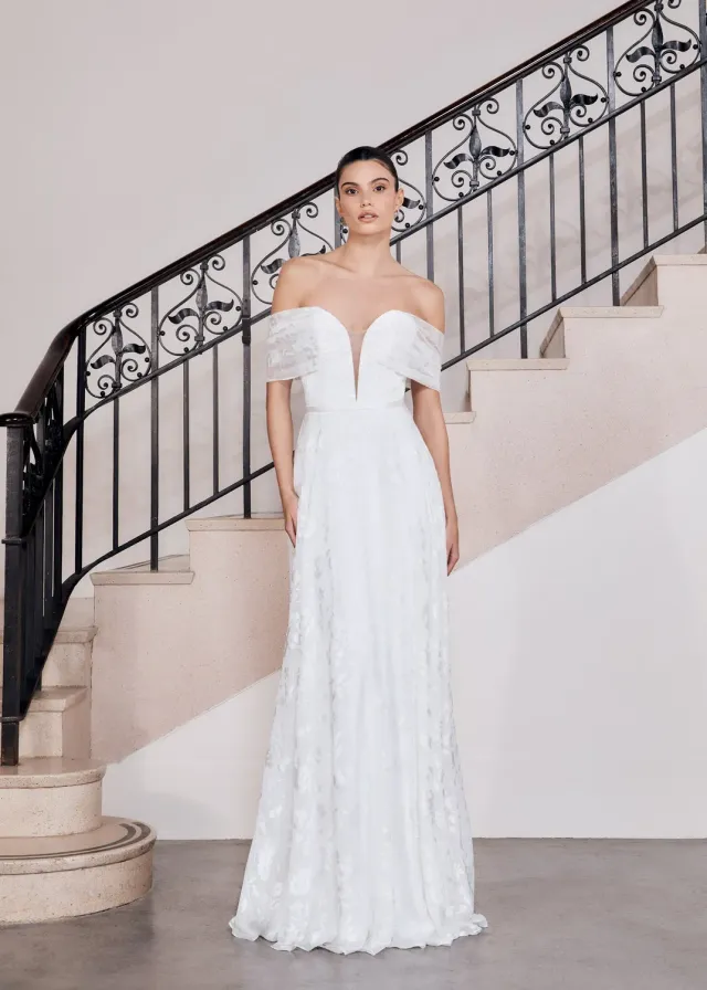 Princesa La Princessa Lexi 50726 brudekjole chiffon print