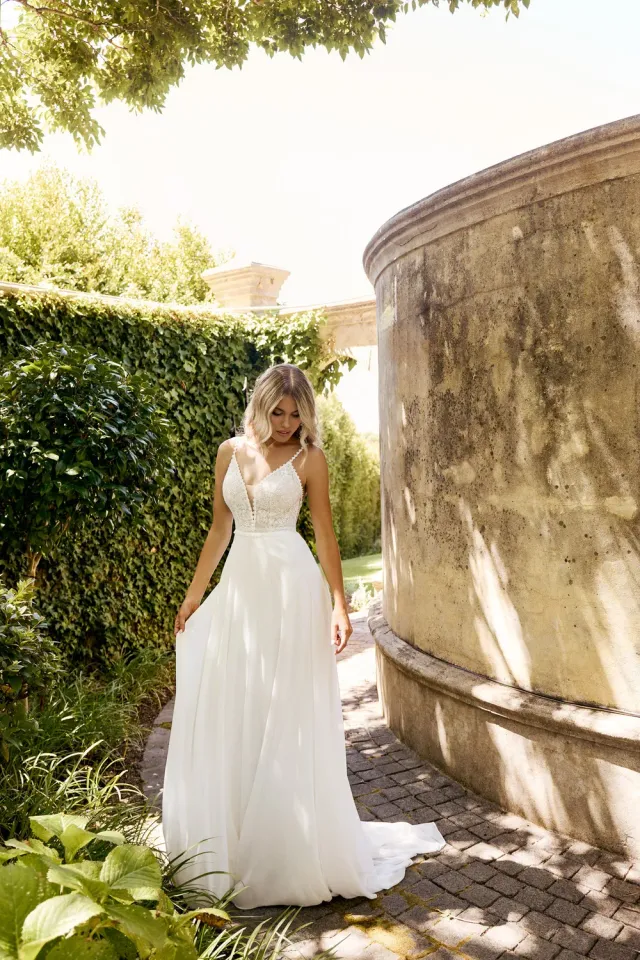 Princesa Leo 50666 brudekjole chiffon boheme