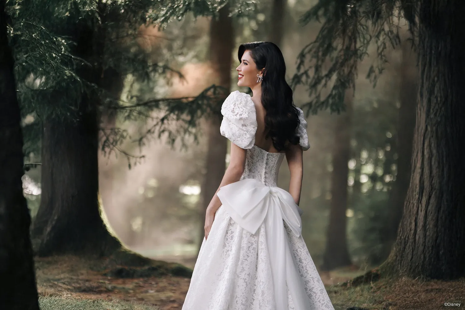 Allure Bridal Disney D467B Snow White brudesløjfe ivory organza