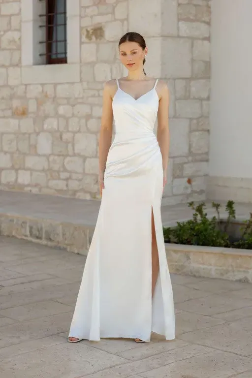 Princesa NL24T2 brudekjole ivory satin med slids