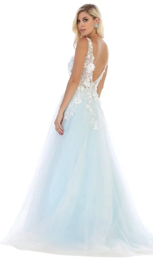 Princesa La Princessa Varenr. 7733 festkjole i tyl med 3D-blomster