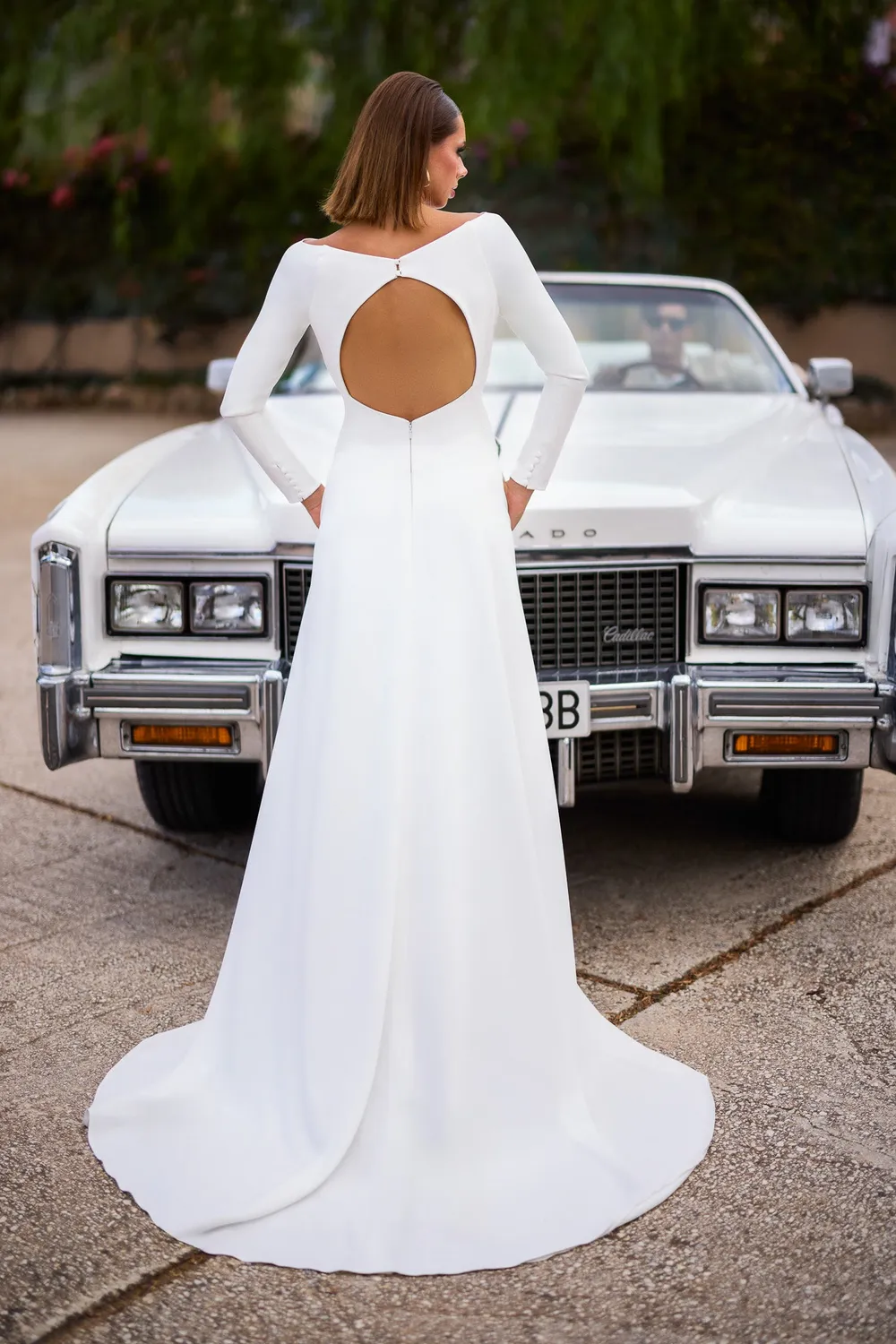 Princesa MTL26101 brudekjole ivory crepe lang ærme