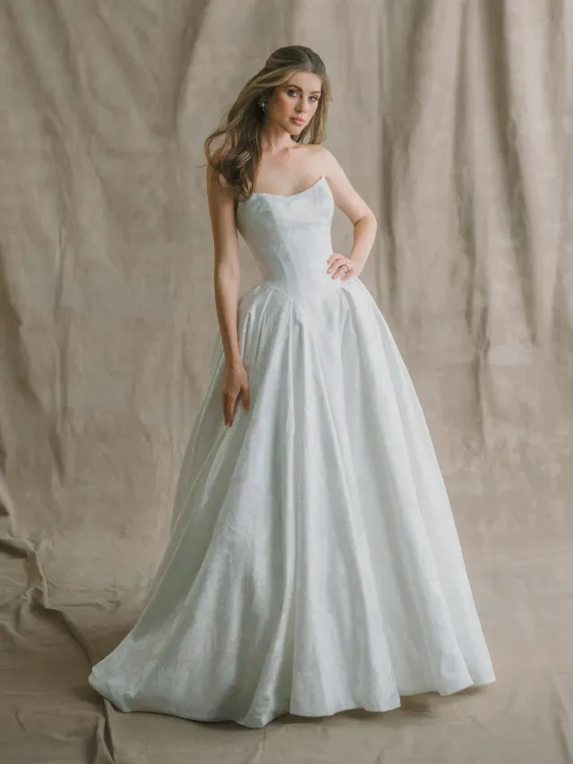 Abella E608 Athene brudekjole ivory jacquard