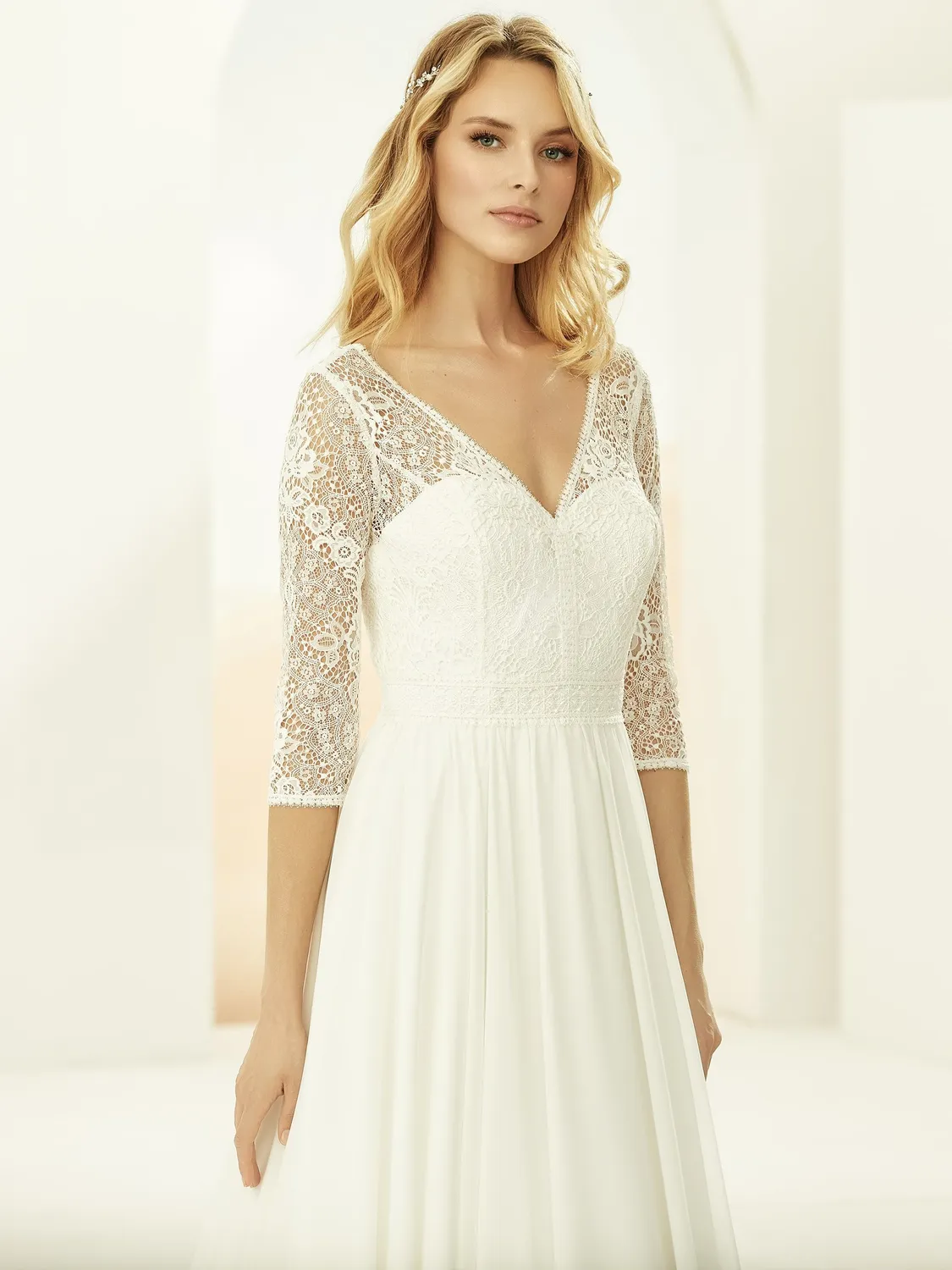 Princesa La Princessa Medusa brudekjole chiffon ærmer