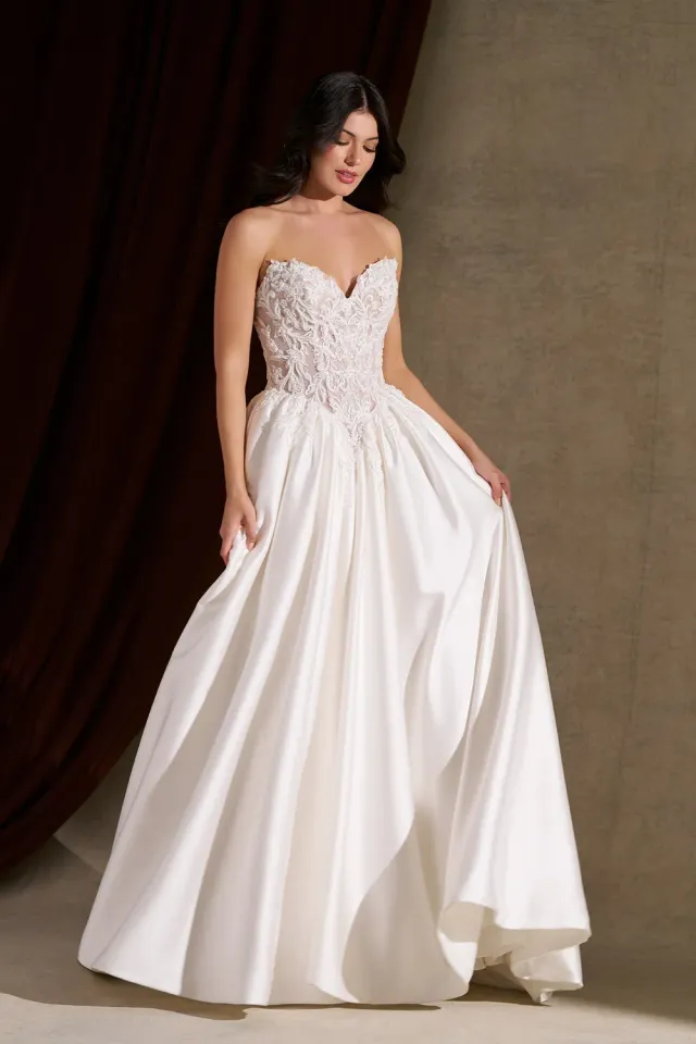 Allure Couture C851 brudekjole ivory/champagne mikado