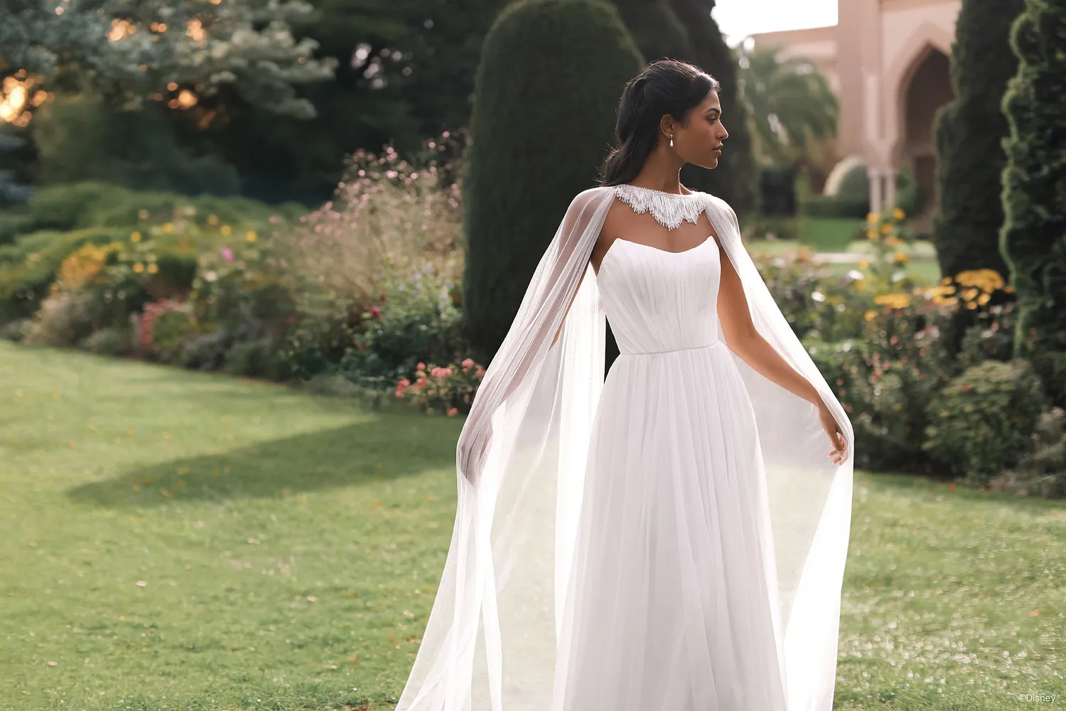 Allure Disney D464CP Jasmine brudecape Ivory tyl