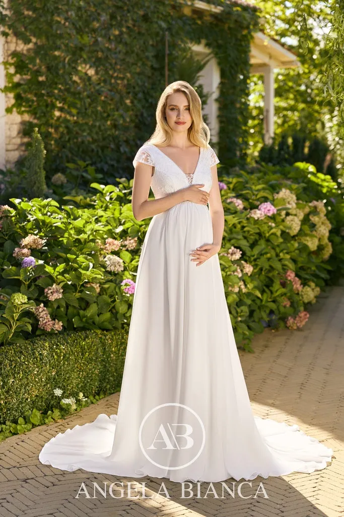 Angela Bianca ML1148 brudekjole ivory chiffon