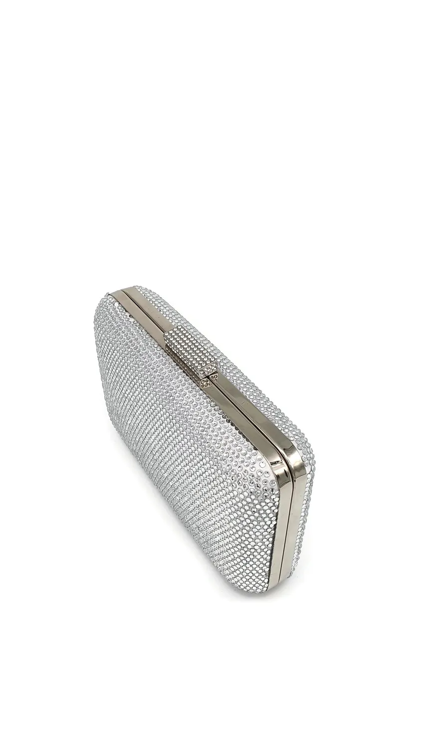 Princesa La Princessa EVB20102-silver clutch sølv med kæde