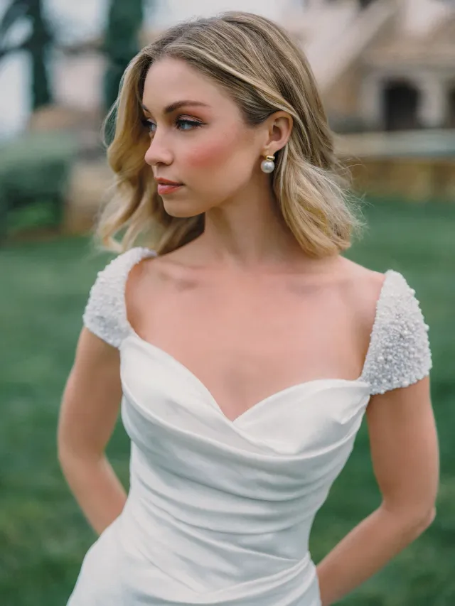 Allure Bridals CP91 løse brudeærmer Ivory perlebesat