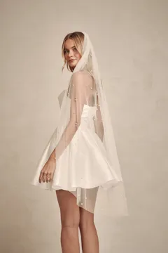 Made With Love Bridal Short Pearl Veil brudeslør ivory 1 stk.