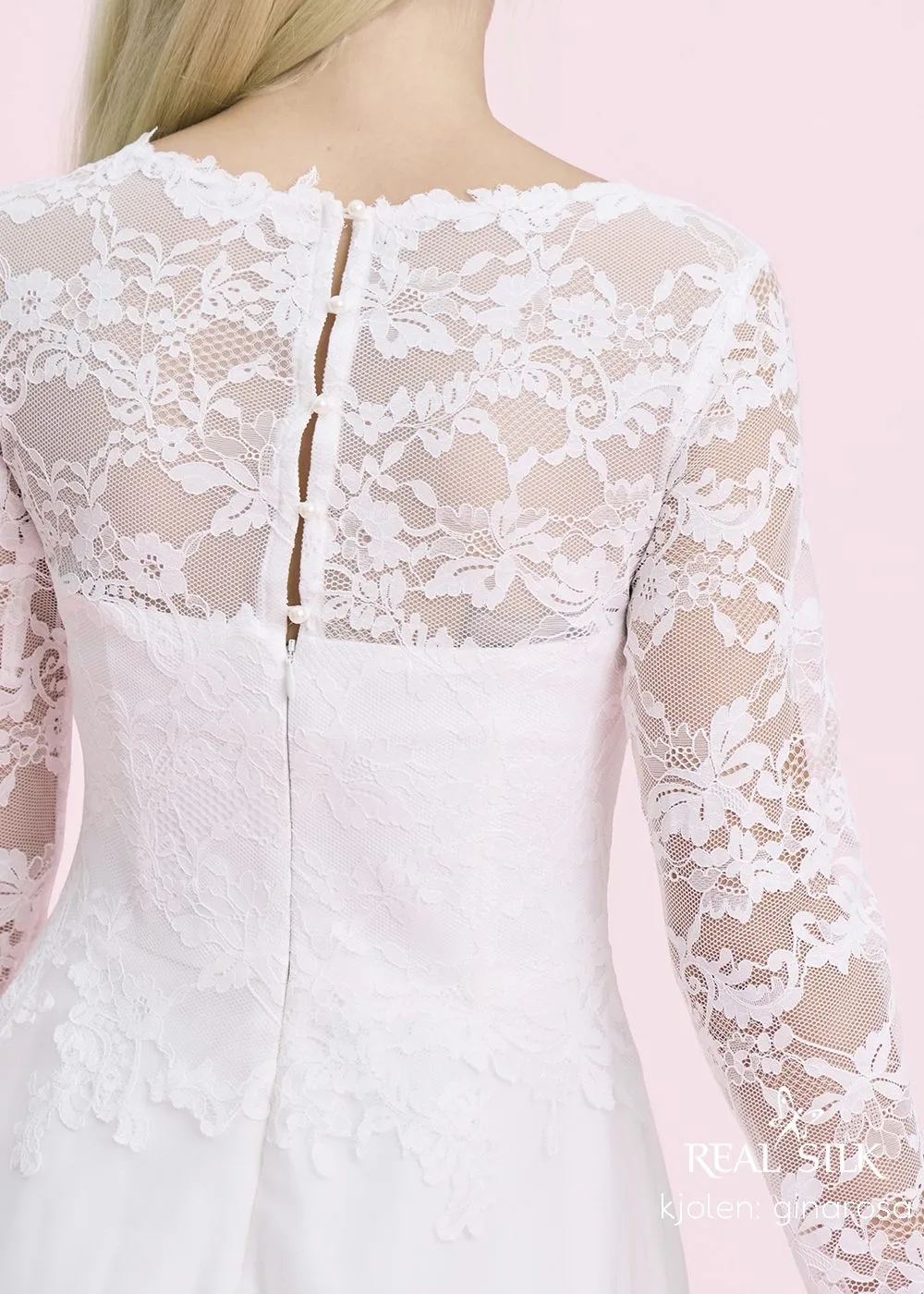 Lykkes Real Silk Ginarosa brudekjole til bryllup