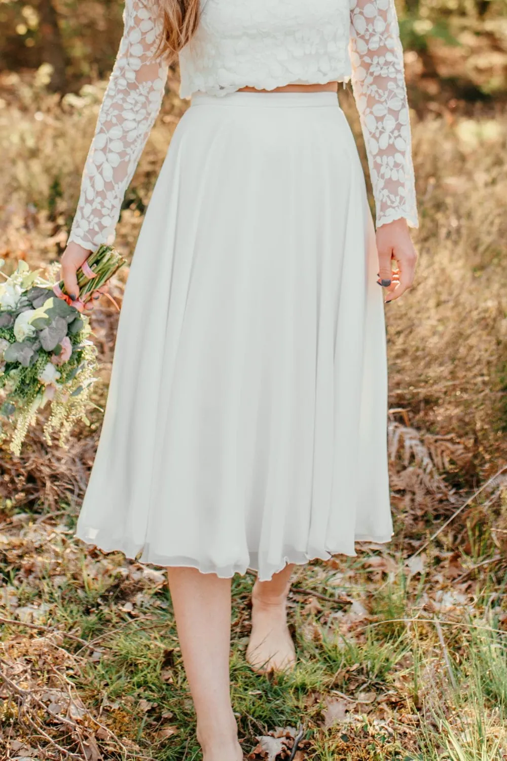 Sanna Lindström Kyckling kort chiffonnederdel ivory