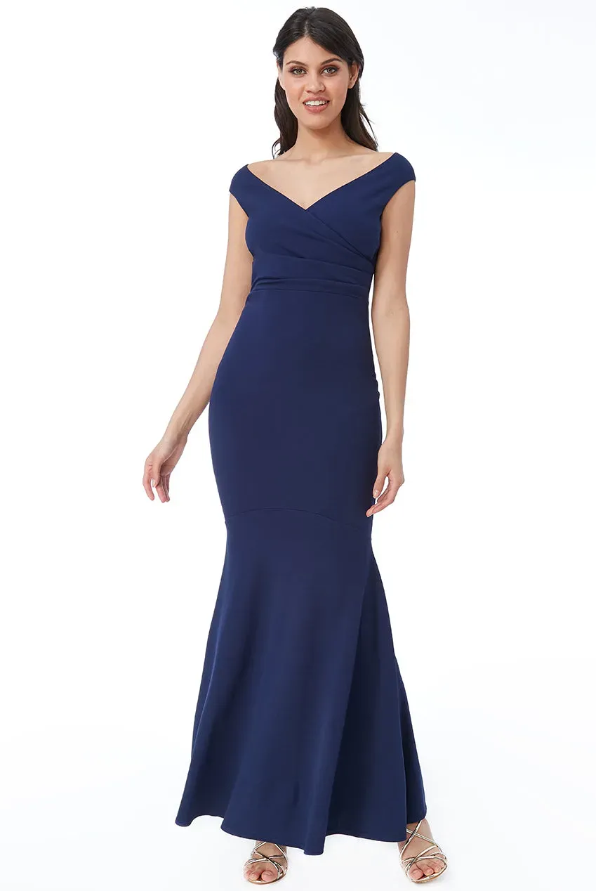 Princesa La Princessa CG2365 selskabskjole navy str. 38-40 med stretch