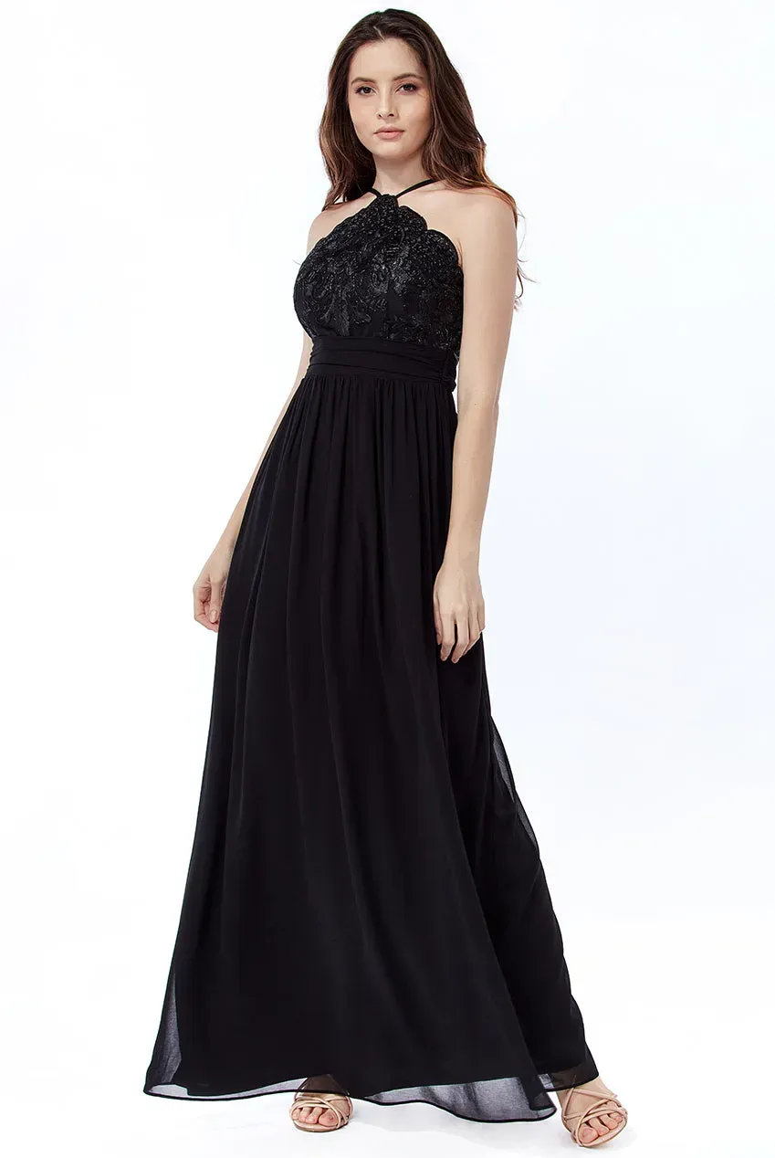 Princesa La Princessa CG2834 halterneck gallakjole sort