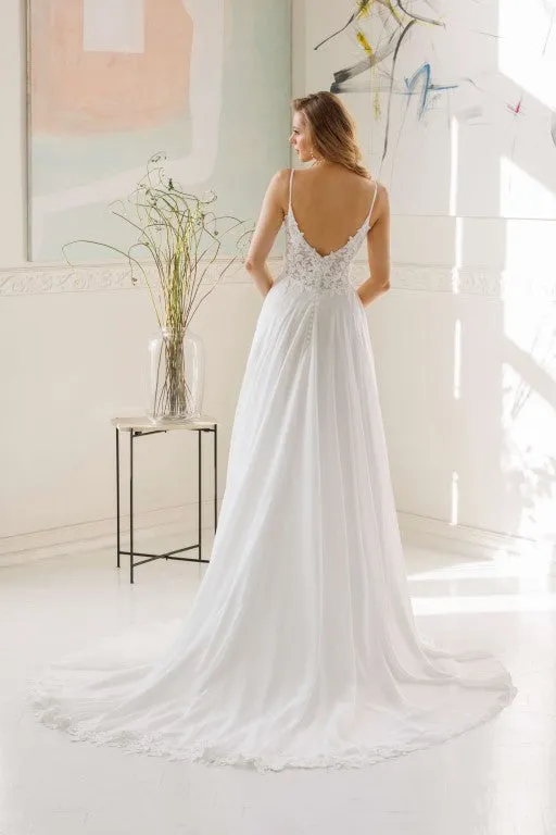 Princesa La Princessa Desire brudekjole ivory chiffon med slæb