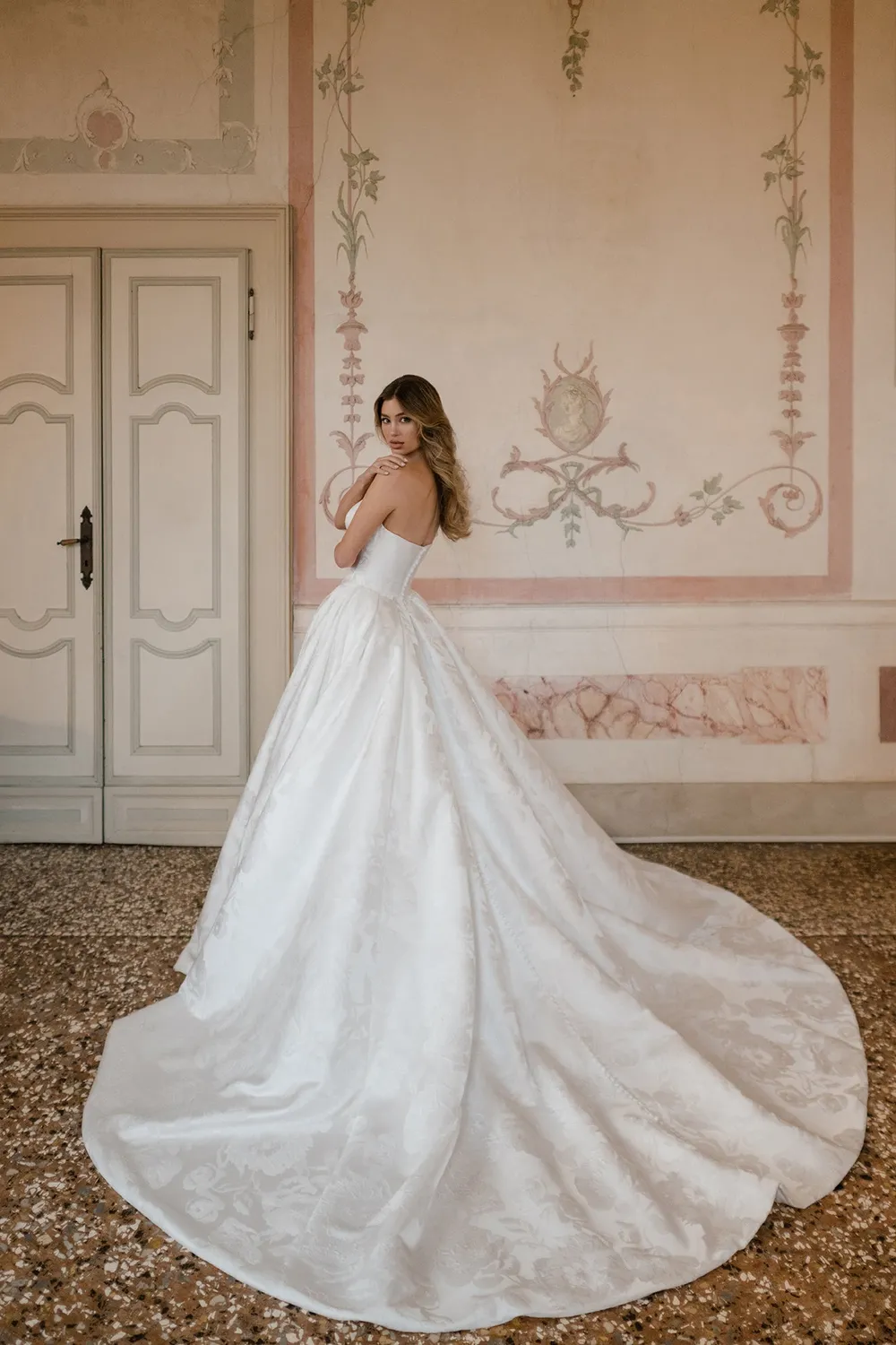 Abella E608 Athene brudekjole ivory jacquard
