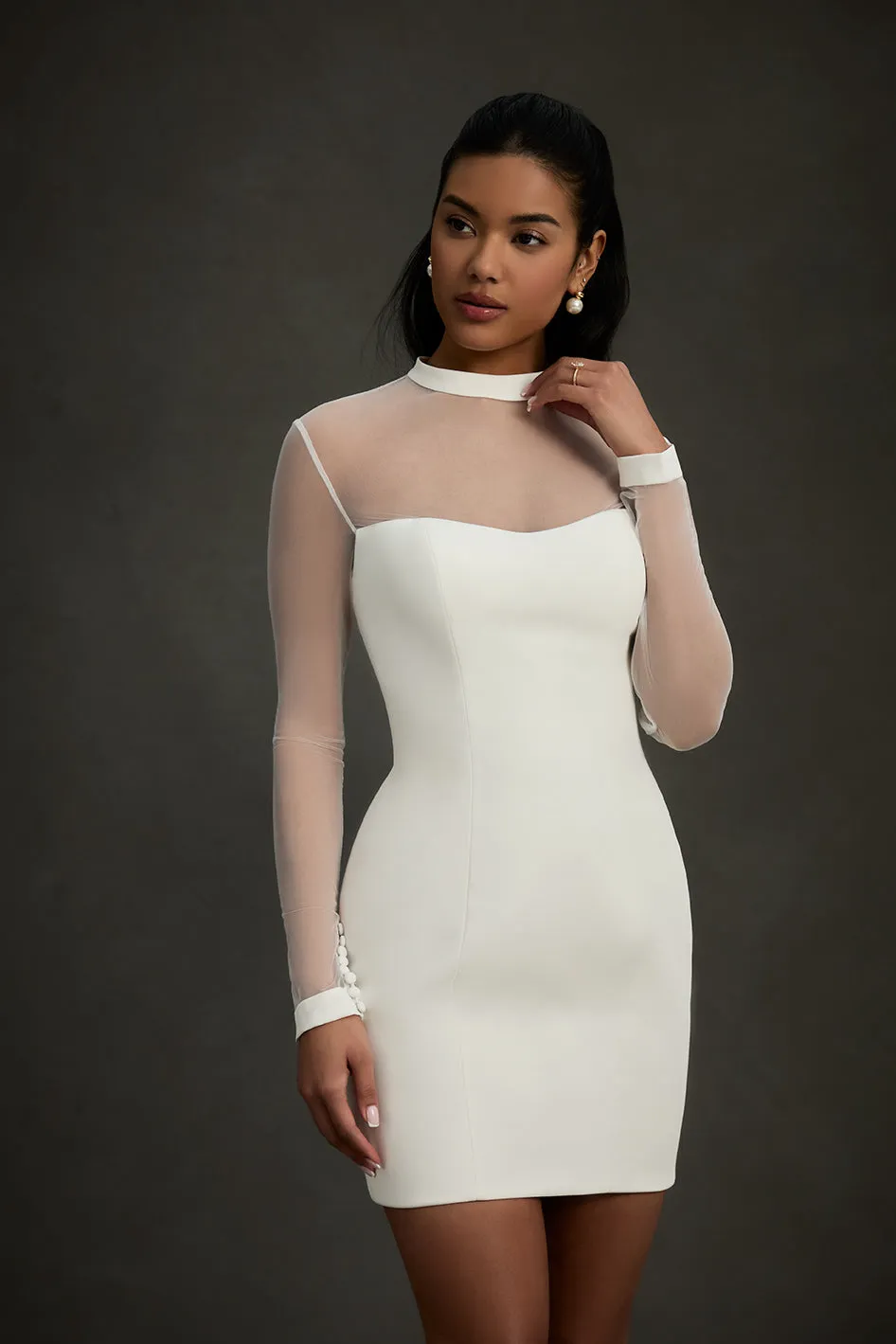 Allure Bridal Madison James MJ1271S brudekjole ivory mini crepe