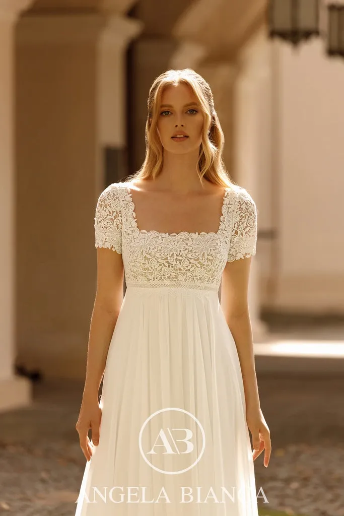 Princesa La Princessa ML1094 brudekjole ivory blonde chiffon gravid