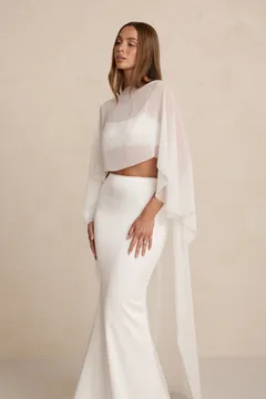 Made With Love Chiffon Cape brudecape i chiffon