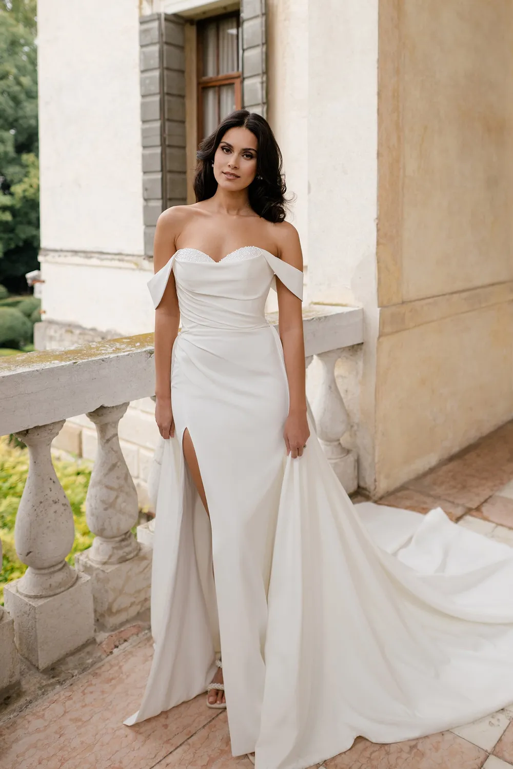 Allure Abella E614T Keira slæb ivory aftageligt crepe