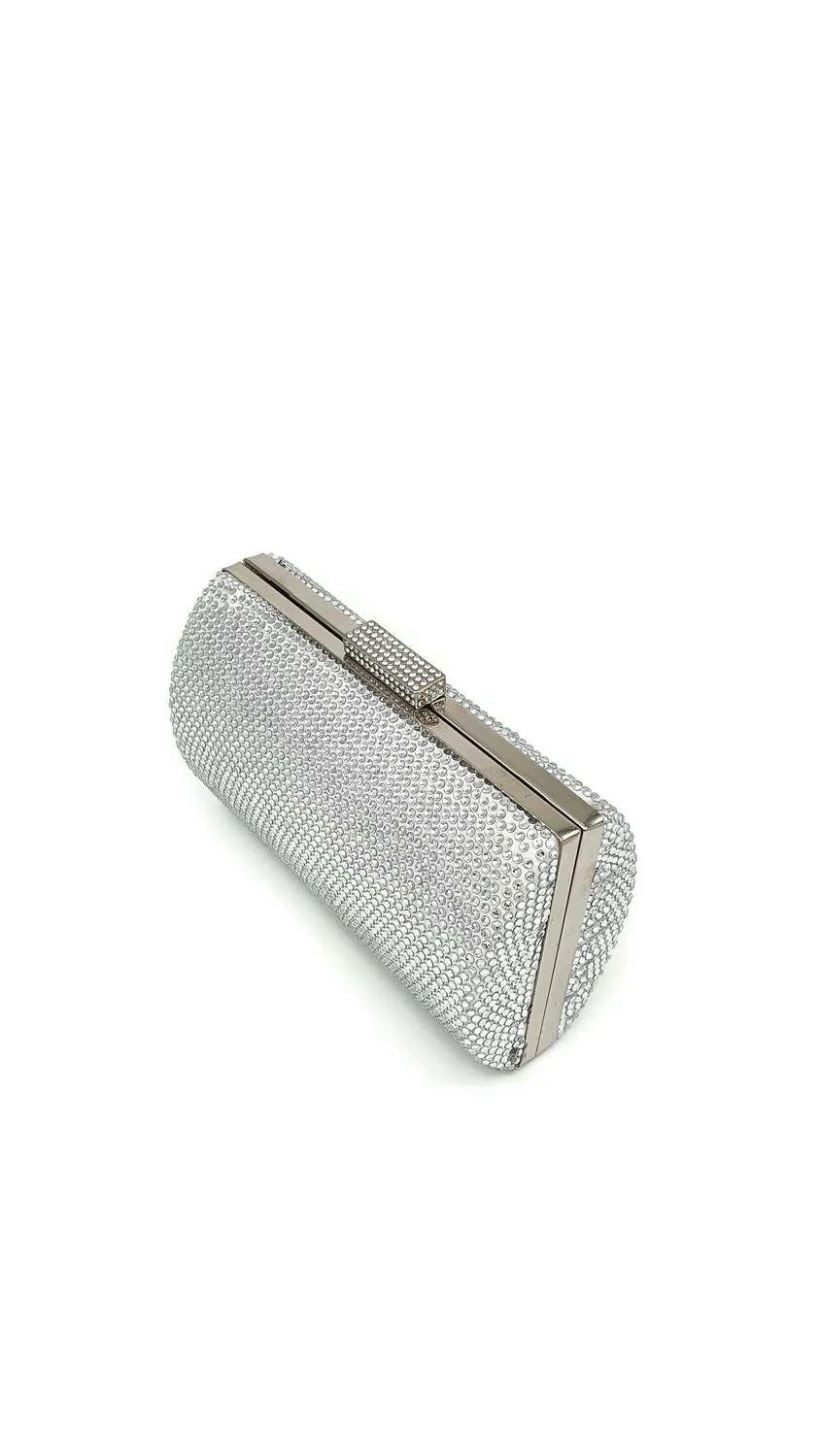 Princesa La Princessa EVB20103-silver clutch sølv med kæde