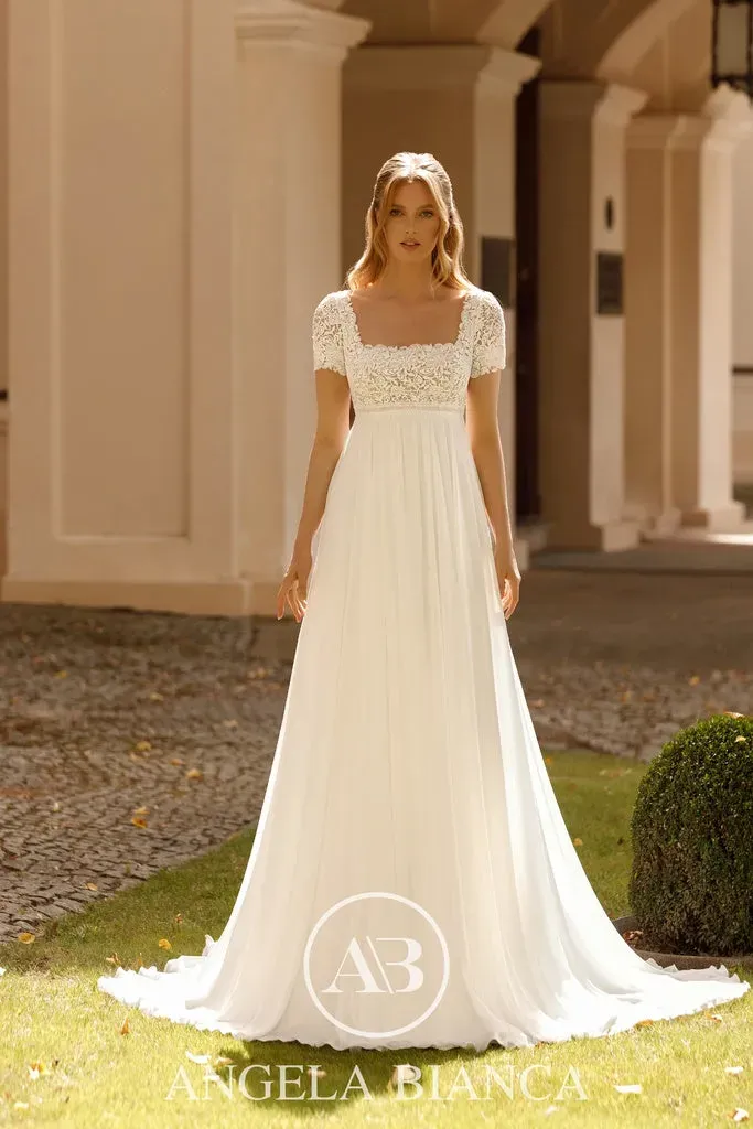 Princesa La Princessa ML1094 brudekjole ivory blonde chiffon gravid