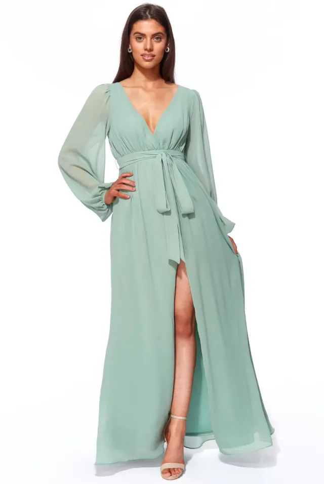 Princesa CG2800 chiffonkjole sage green str 34