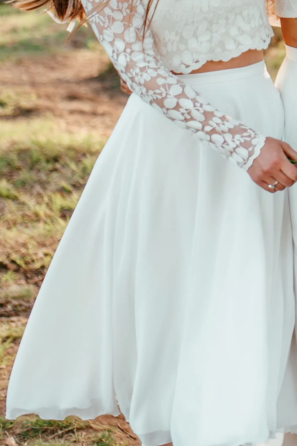 Sanna Lindström Kyckling kort chiffonnederdel ivory