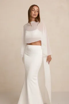 Made With Love Chiffon Cape brudecape i chiffon