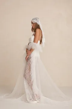 Made With Love Bridal Conrad Cape brudekappe ivory tyl 3 x 1,5 m