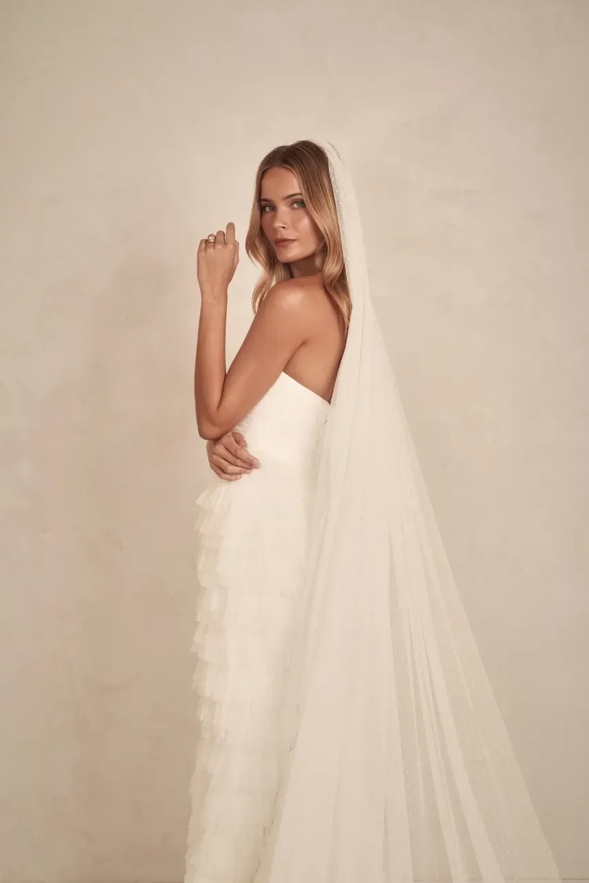 Made With Love Chloe brudeslør prikket tyl