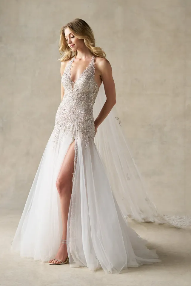 Allure Bridals A1489 brudekjole ivory/nude med cape