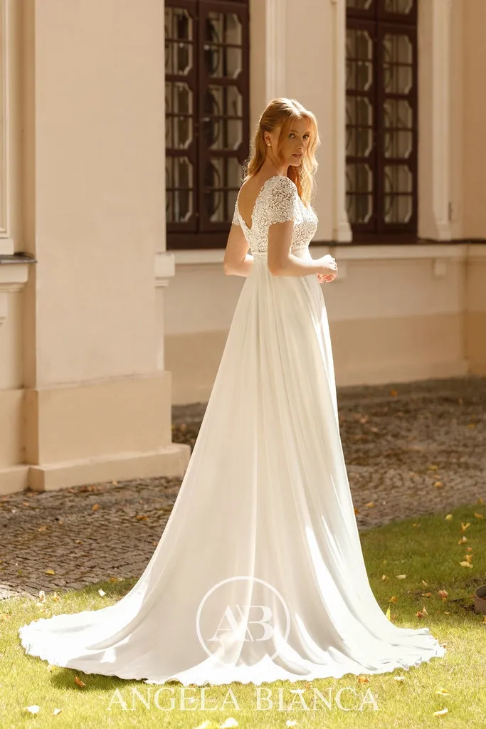 Princesa La Princessa ML1094 brudekjole ivory blonde chiffon gravid