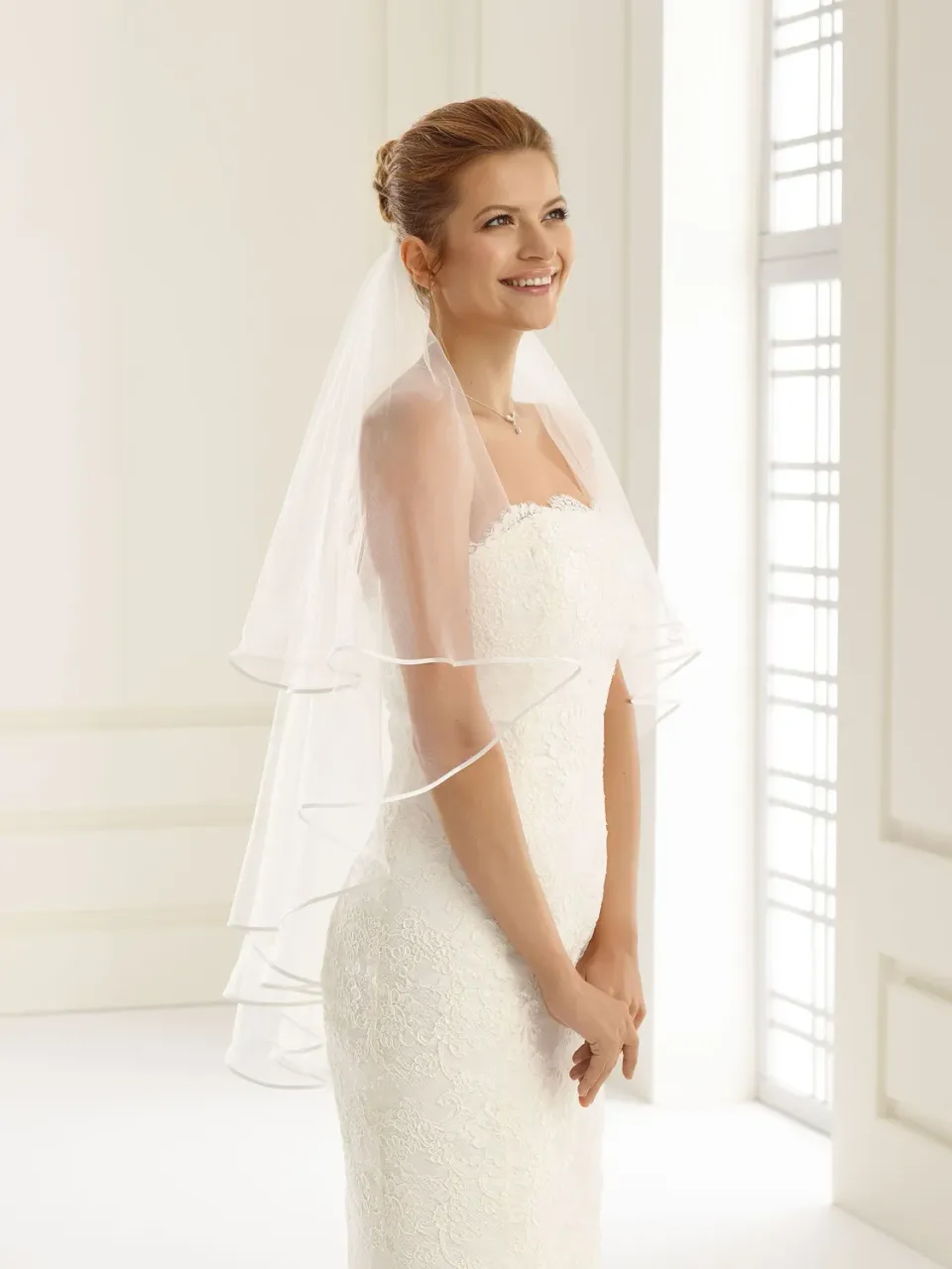 Princesa La Princessa Veil S7 brudeslør 90 cm satinkant