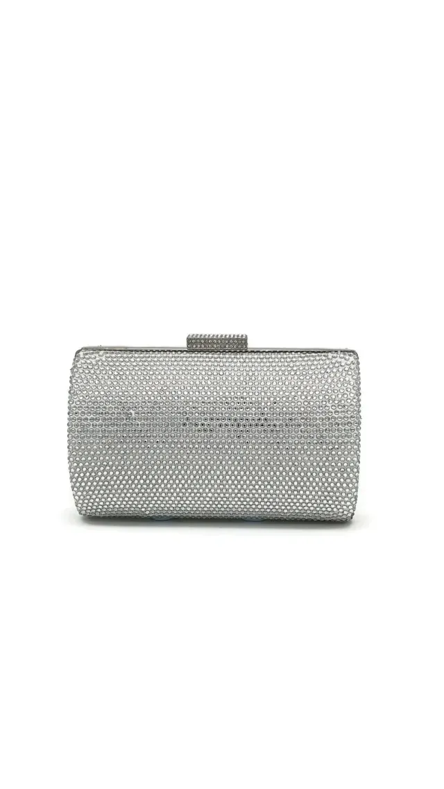 Princesa La Princessa EVB20103-silver clutch sølv med kæde