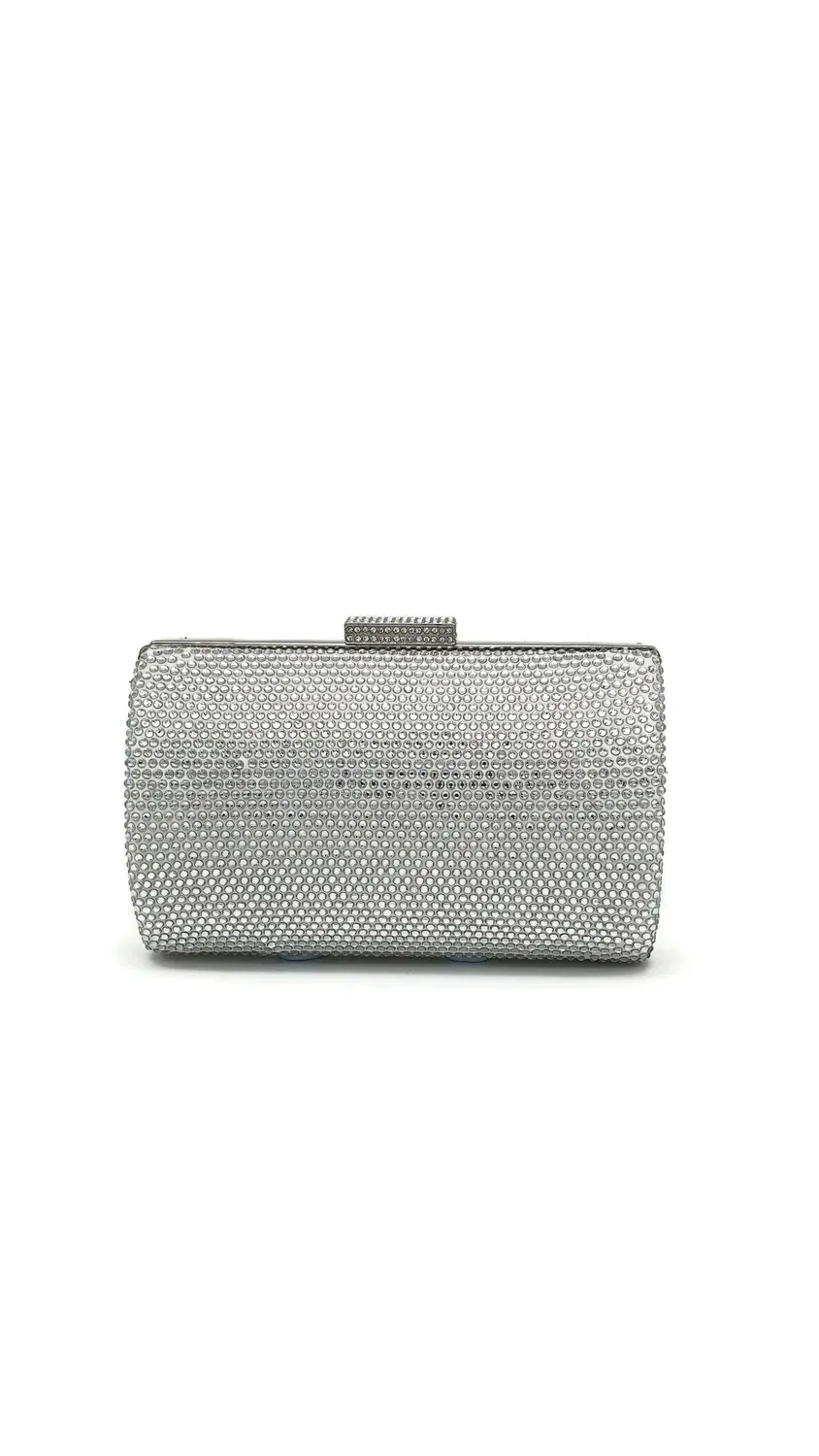Princesa La Princessa EVB20103-silver clutch sølv med kæde