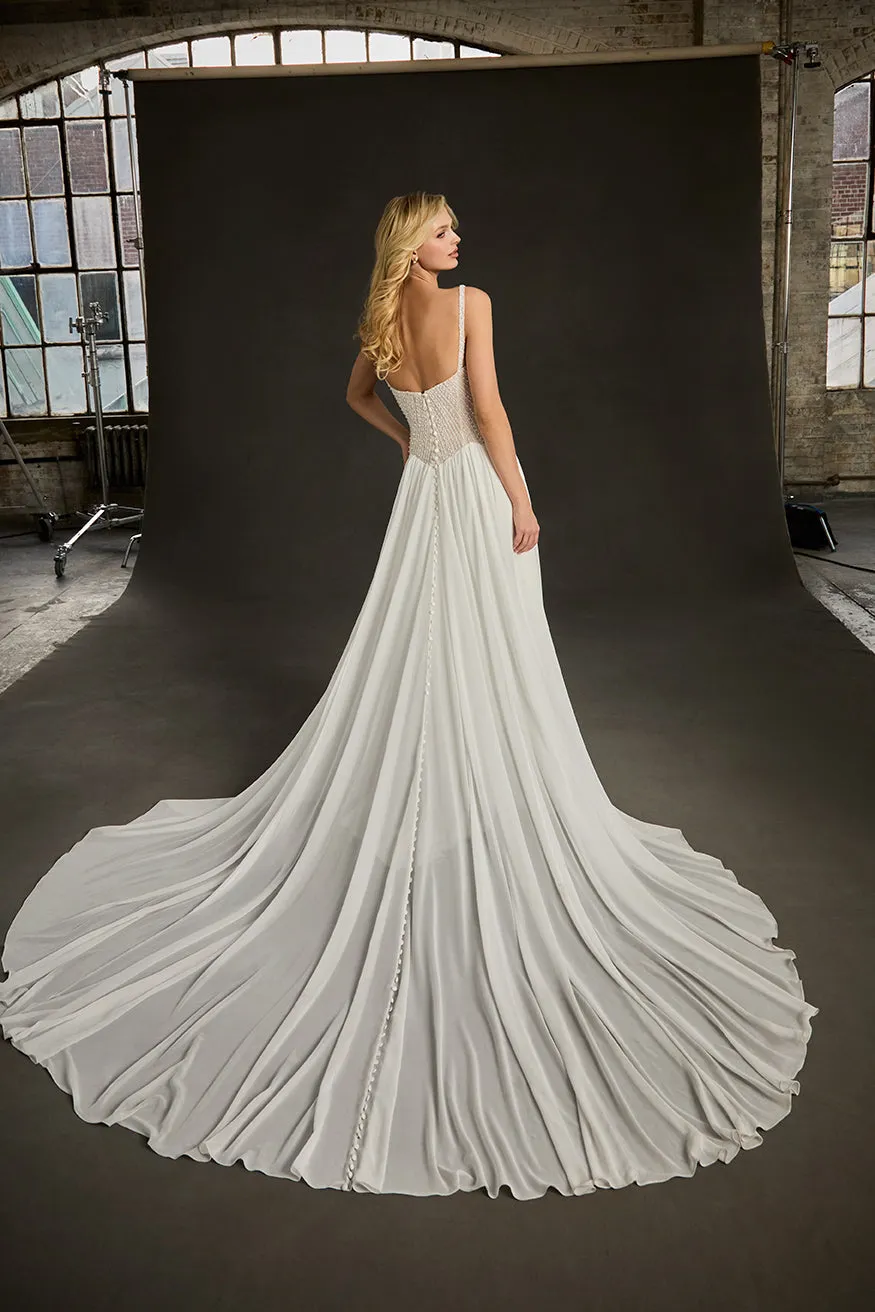 Allure Bridal Madison James MJ1276 Cleo brudekjole chiffon ivory/champagne