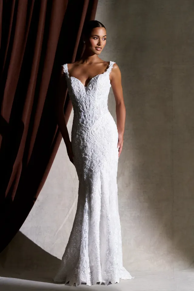 Allure Couture C852 brudekjole Sand glimmer fit-and-flare