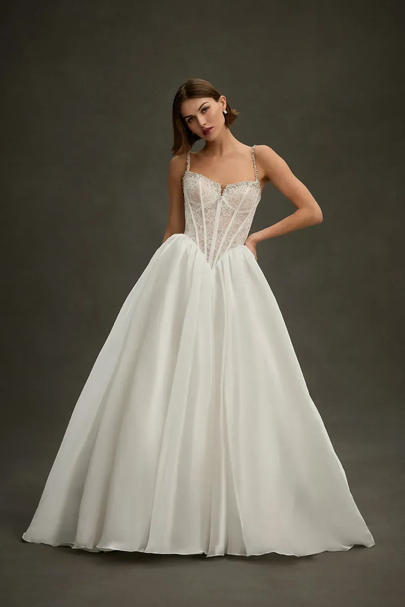 Allure Bridal MJ1288 Clementine brudekjole ivory/champagne/sølv organza