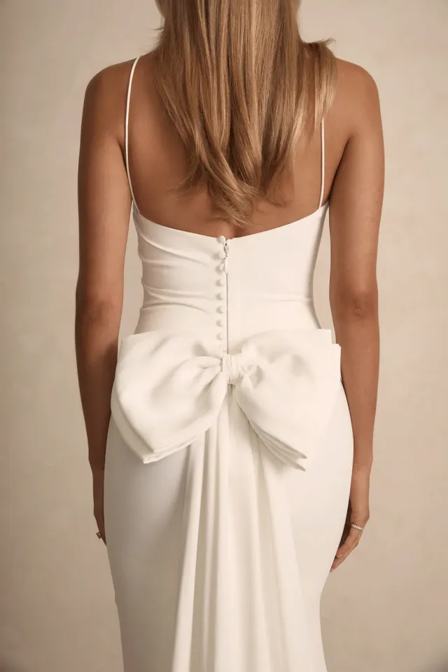 Made With Love Bridal Detachable Crepe Bow sløjfe Reina