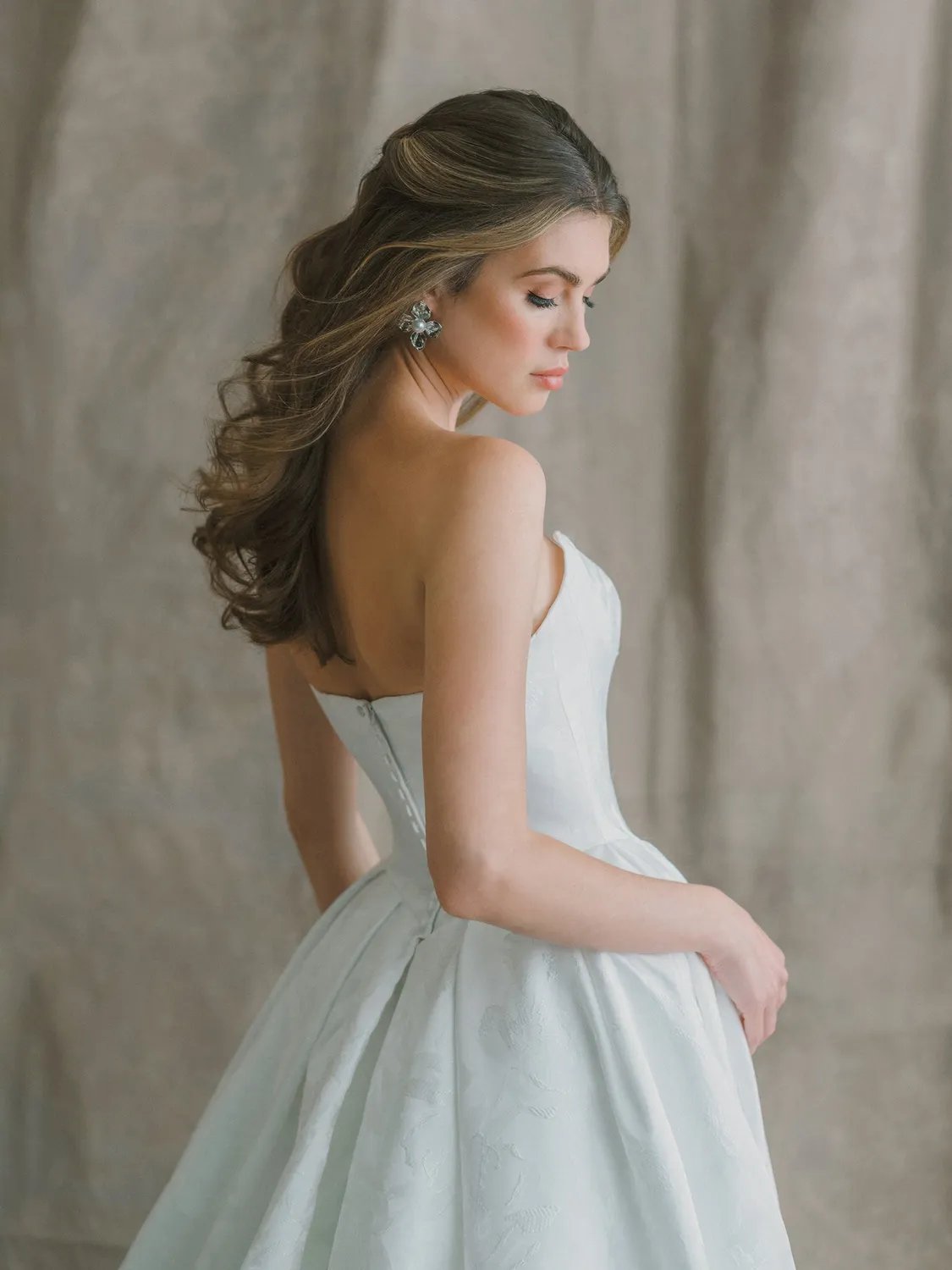Abella E608 Athene brudekjole ivory jacquard