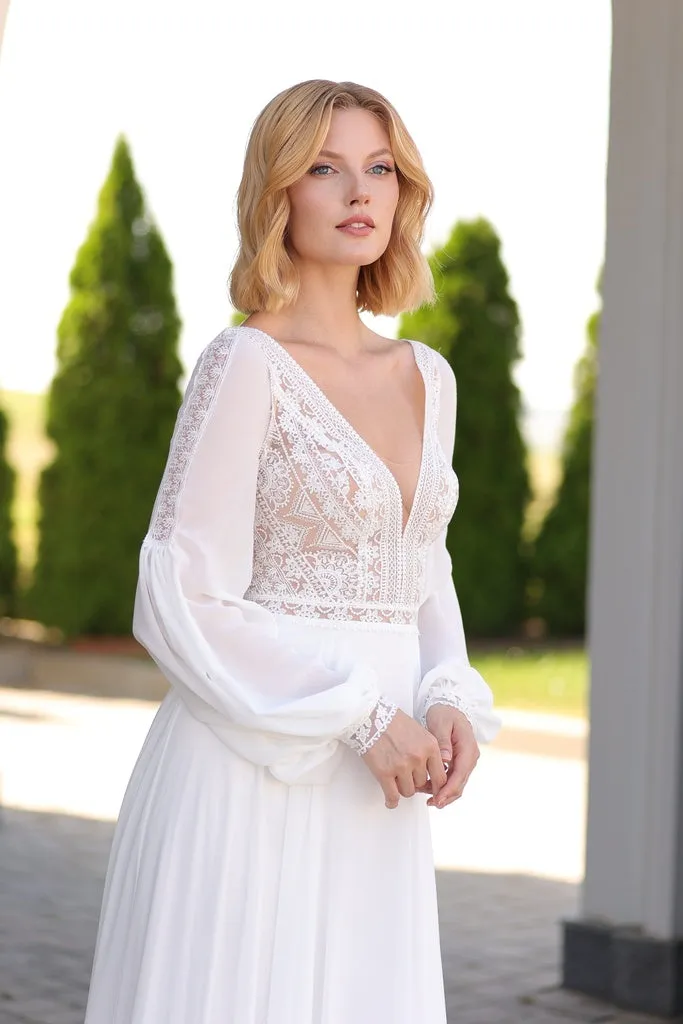Princesa La Princessa ML1126 brudekjole ivory chiffon blonde